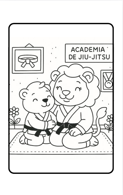 Ilustração leões academia