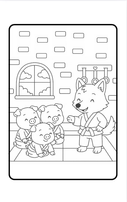 Ilustração porquinhos e lobo